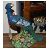 Vtg Holland Mold Handpainted Peacock Figure
