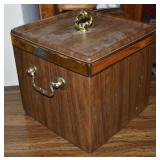 MCM Kraftware Faux Wood Lidded Ice Bucket