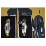 (2) Pocket Knives + Flashlight Set & Advertising