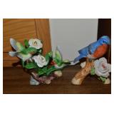 (2) Vintage Porcelain Painted Bird Figures w/ 1997