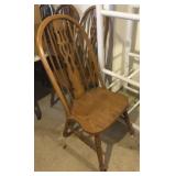 (2) Vtg Spindle Back Solid Wood Dining Chairs 18"
