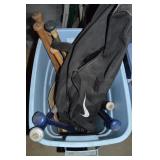 Rubbermaid Trash Bin w/ Bats & Nike Bag (Zipper