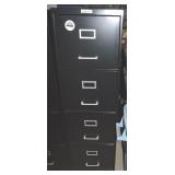 Haskell Black Metal 4 Drawer File Cabinet 52x25x15