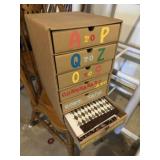 Cardboard Drawered Organizer w/ Paper & Cutouts