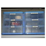 (2) 3 Drawer Plastic Storage Organizers w/Contents