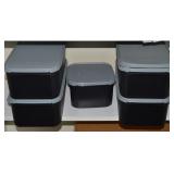 (5) Vintage Tupperware Lidded Storage Tubs w/