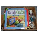 Box of Craft Items & Vintage Thread Spools