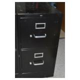Hon Black Metal 2 Drawer File Cabinet 29t x 25d
