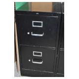 Hon Black Metal 2 Drawer File Cabinet 29t x 25d
