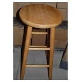 Solid Wood Bar Stool 12.5diam x 28" tall