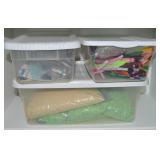 Shelf Contents Lot: 3 Lidded Totes Craft Supplies
