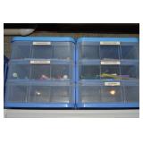 (2) 3 Drawer Plastic Storage Organizers w/Contents