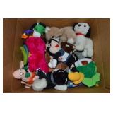 Box of Stuffed Animal Toys: Disney, Snoopy, Li