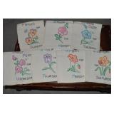 7pc Vintage Days of the Week Tea Towels w/