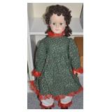31" Tall Vintage Plastic Doll w/ Cloth Outfit