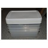 (4) Sterilite Lidded Totes w/ a few Contents