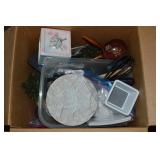 Box of Misc w/ Home Decor, Maracas +