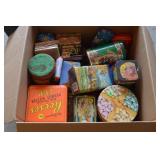 Box Full of Vtg Collectable Tins