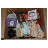 Box of Home Decor w/ Dragon Ceramic Figure +