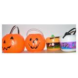(4) Vintage Plastic Halloween Candy Buckets