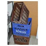 (3) Vintage Plastic Milk Crates w/ Dean