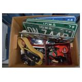 Bankers Box: Garage Misc w/ Vtg Iowa License