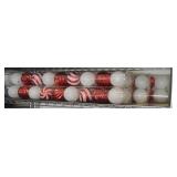 (4) Tubes of Red & White Ball Christmas Ornaments