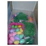 Sterilite Lidded Tote Full of Easter Decor