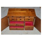 Vintage Wooden Double Doored Jewerly Cabinet