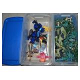 (2) Small Lidded Totes w/ Toys: Army Men +