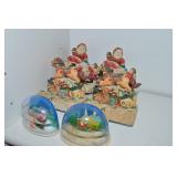 (4) Christmas Stocking Hangers + (2) Snow Globes