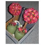 Bankers Box: (2) Faux Floral Decor Pcs 18t +