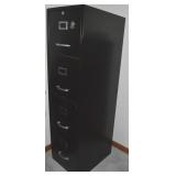 Black Metal 4 Drawer File Cabinet 52t x 15 x 18d