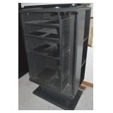 Vintage Grey & Black Stereo Cabinet w/ Glass Door