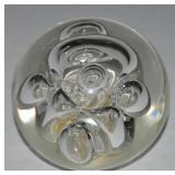 Rollin Karg Signed Art Glass Paperweight 3 1/8"