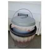 Behrens Galvanized Small Lidded Trash Can +Planter