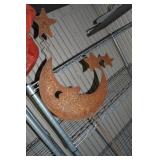 Metal Man in the Moon Lawn Decor Stake w/Stars