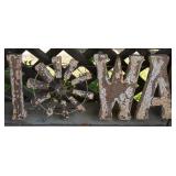 Rustic Metal Lawn & Garden Sculpture IOWA w/