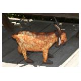 Rustic Metal Lawn & Garden Sculpture Goat 16"