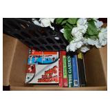 Box: Books, Faux Flowers +