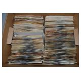Bankers Box of 45RPM Vinyl Record Albums - mostly