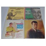 (4) Vinyl 33 1/3 Record Albums: Buddy Holly (& His