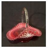 Vtg Fenton Cranberry Opalescent Hobnail Glass