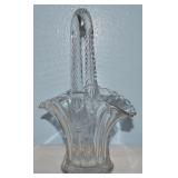 Duncan Miller Etched Wheel Cut Glass Basket 10"