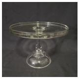 Vtg Pattern Glass Cake Stand 6.75 x 9.25
