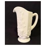 Vtg Westmoreland Milk Glass Paneled Grape Pitcher