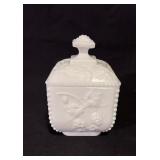 Vtg Westmoreland Milk Glass Paneled Grape Candy