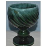 Vtg Hull USA Art Pottery F5 Swirl Pedestal Goblet
