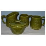 Vtg Franciscan Ware Green Wheat Pattern Pitcher,