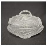 Lalique France Crystal Cherub Birds Lidded Dresser